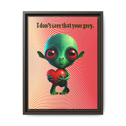 I don't care that your grey - framed canvas art (yellow-orange wave)
