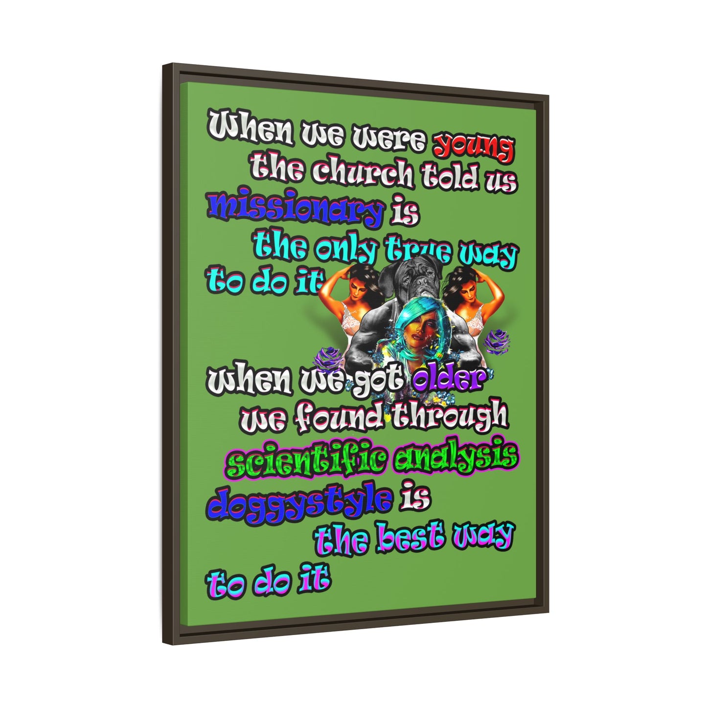 doggystyle - framed canvas art (green)