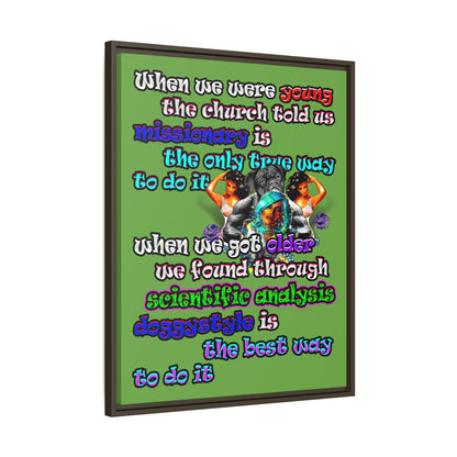 doggystyle - framed canvas art (green)