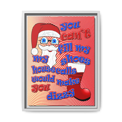 santa's shoes - framed canvas art (yellow-orange wave)