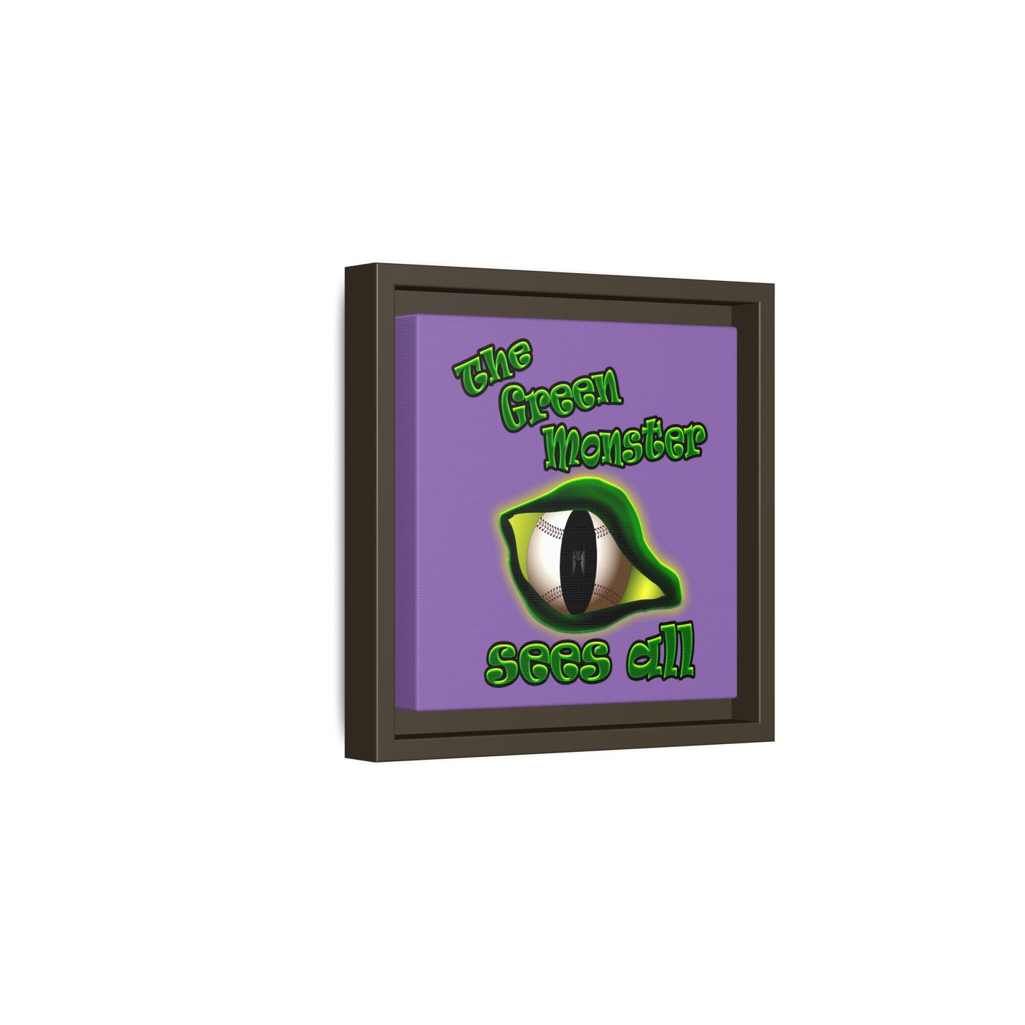 green monster - framed canvas art (light purple)