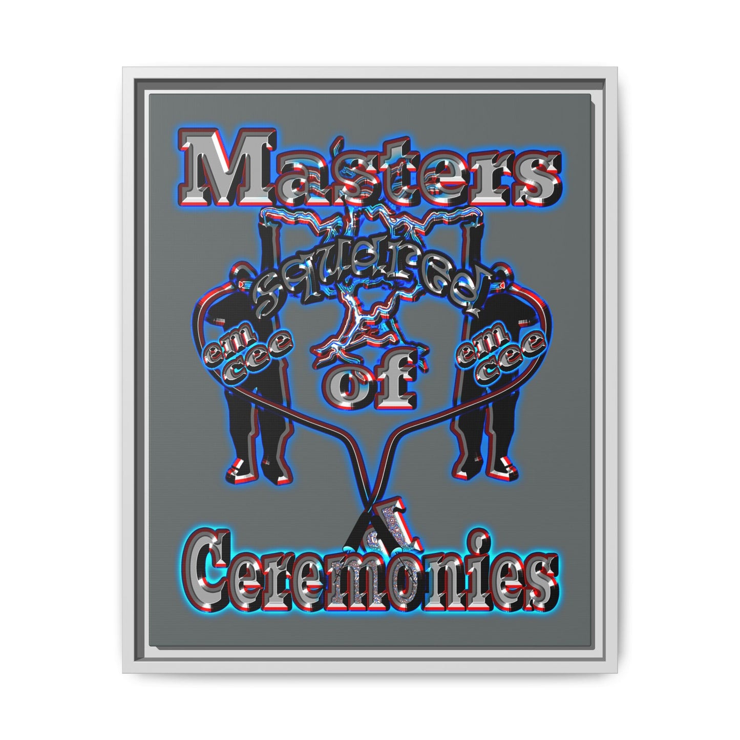 em cee squared - framed canvas art (dark grey)
