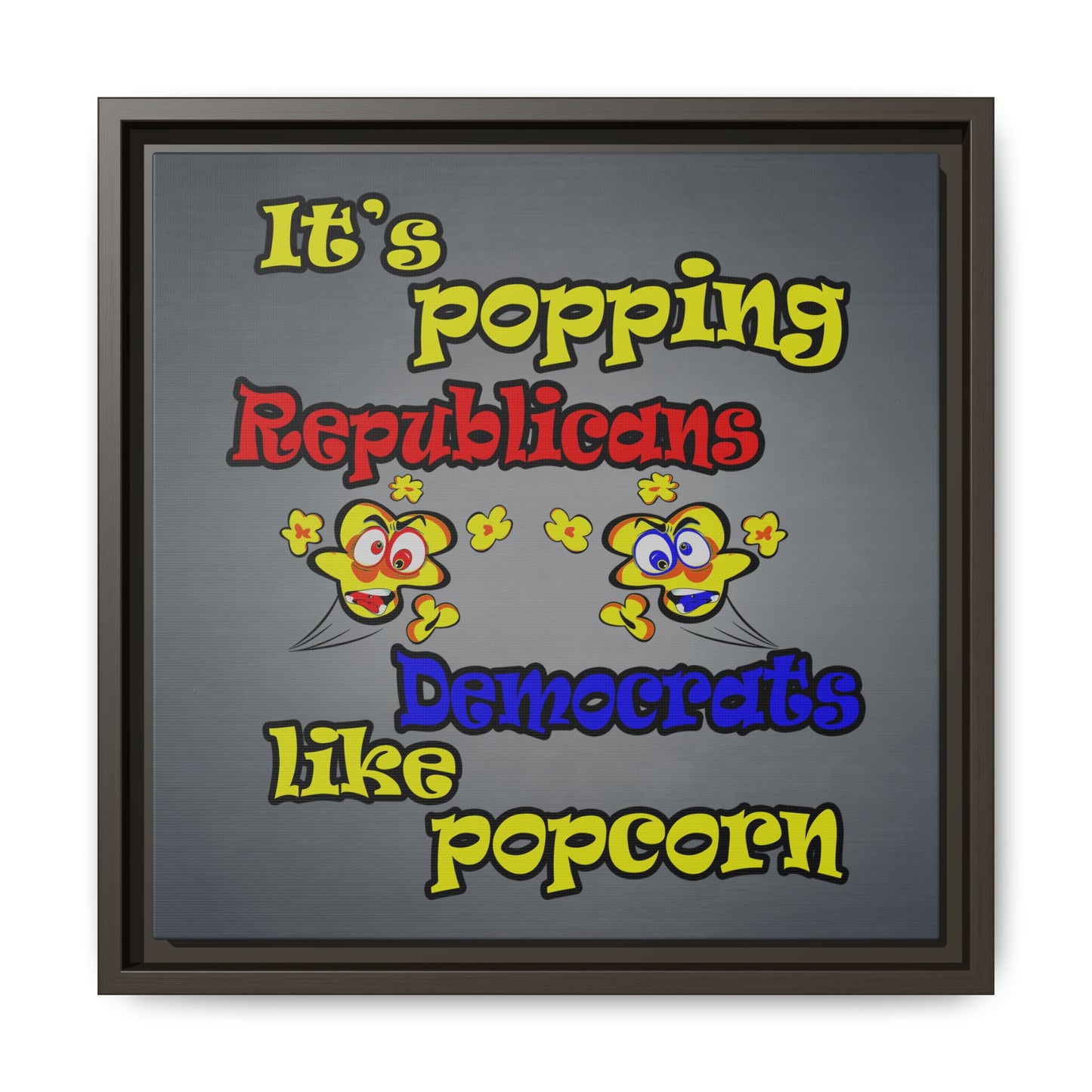 popping like popcorn - framed canvas art (grey-light grey)