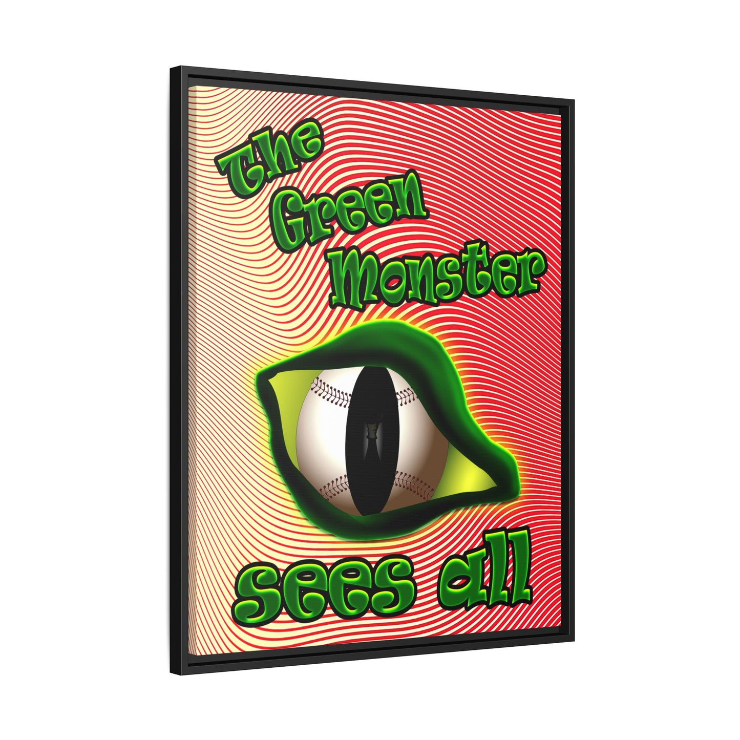 green monster - framed canvas art (yellow-orange wave)