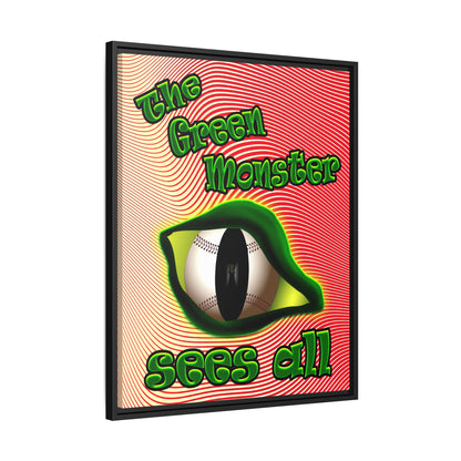 green monster - framed canvas art (yellow-orange wave)