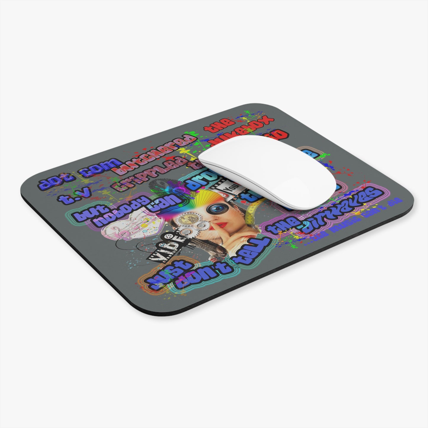 drop the beat - Mouse Pad (Rectangle) (dark grey)