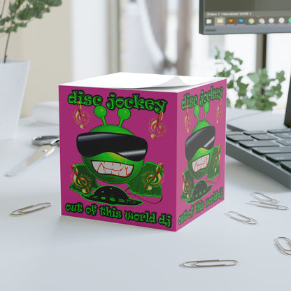 disc jockey - note cube (pink)