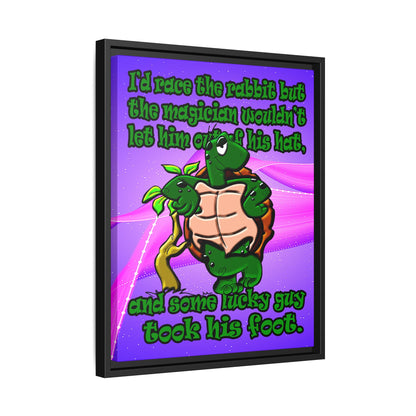 turtle race - framed canvas art (purple-pink wave)