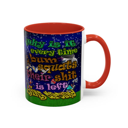 the bum's shit - Accent Mug ('snoops' background)
