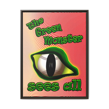 green monster - framed canvas art (yellow-orange wave)