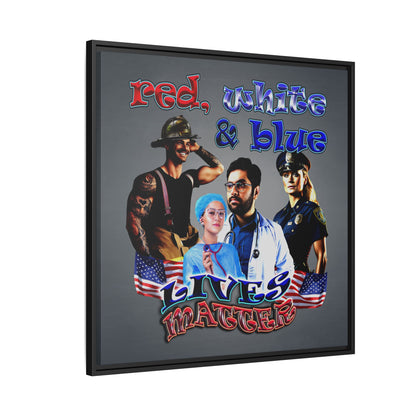 rw&b lives matter - framed canvas art (grey-light grey)