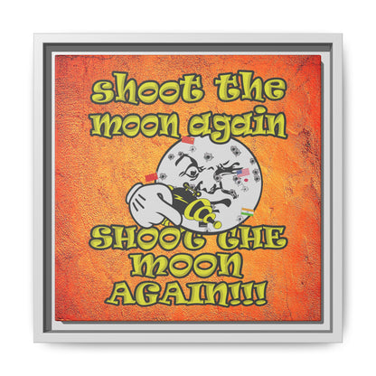 shoot the moon again - framed canvas art (burnt orange)