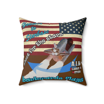 shoot for the stars - Faux Suede Square Pillow - (brown)
