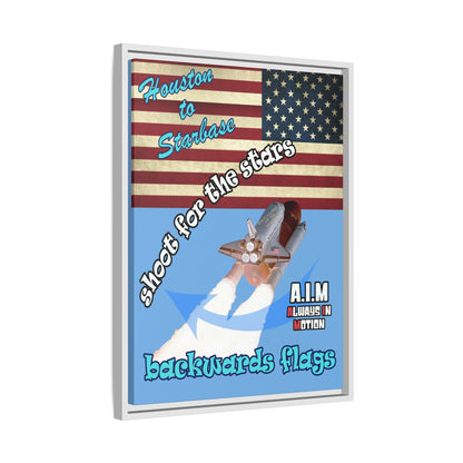 shoot for the stars - framed canvas art (light blue)