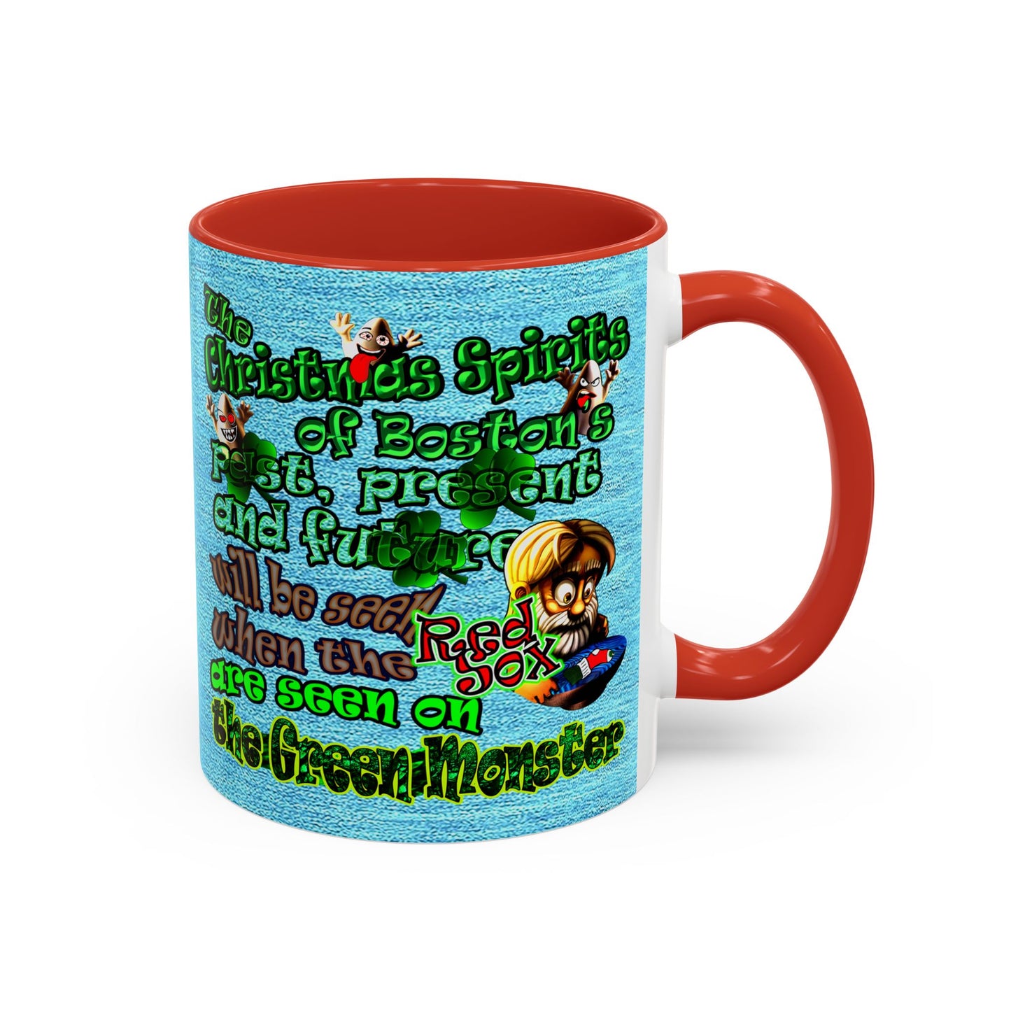 christmas spirits of boston - Accent Mug (faded blue)