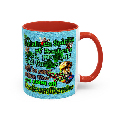 christmas spirits of boston - Accent Mug (faded blue)