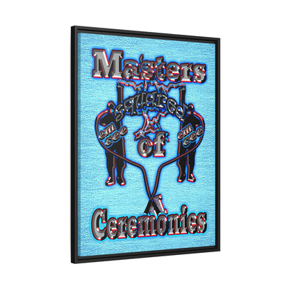 em cee squared - framed canvas art (faded blue)