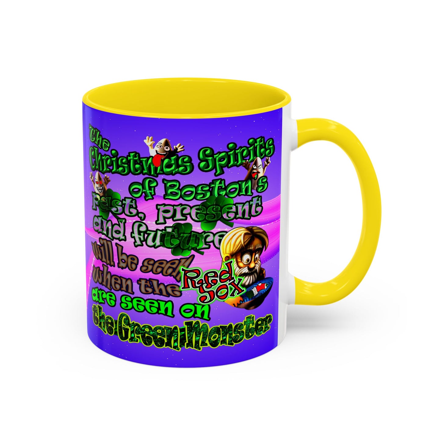 christmas spirits of boston - Accent Mug (purple-pink wave)