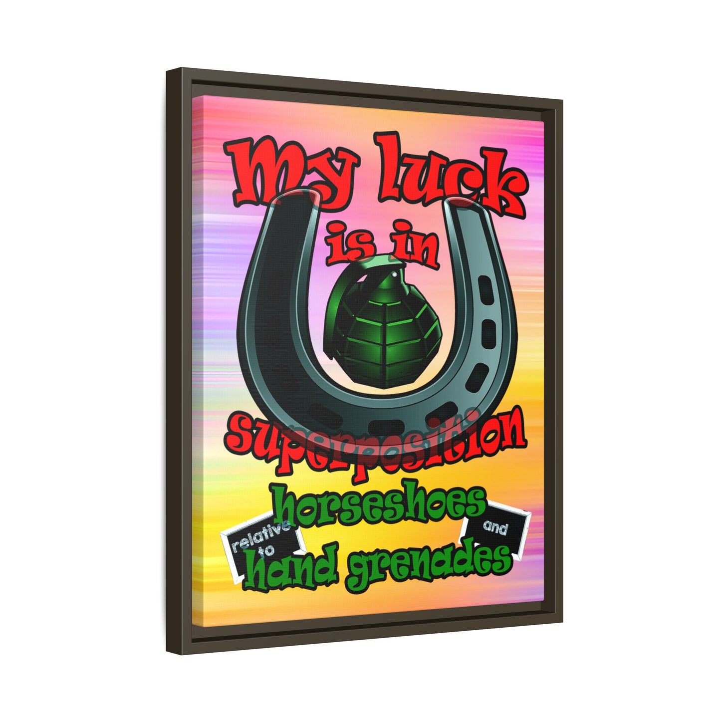my luck - framed canvas art (color blur)