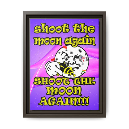 shoot the moon again - framed canvas art (purple-pink wave)