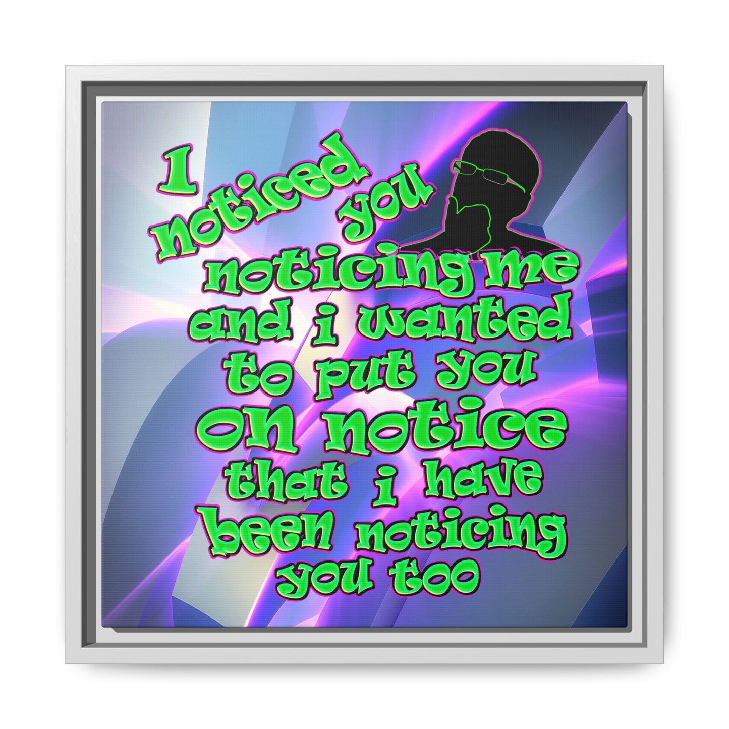 noticed you noticing - framed canvas art (grey-pink wave)