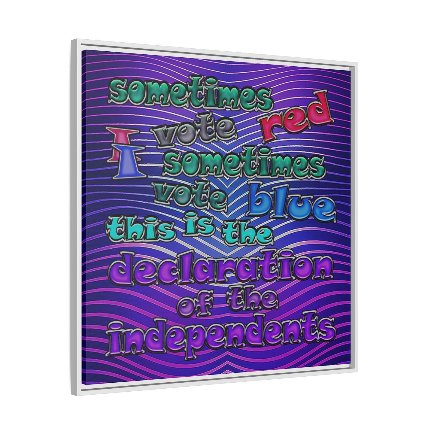 declaration of the independents - framed canvas art (purple wave)