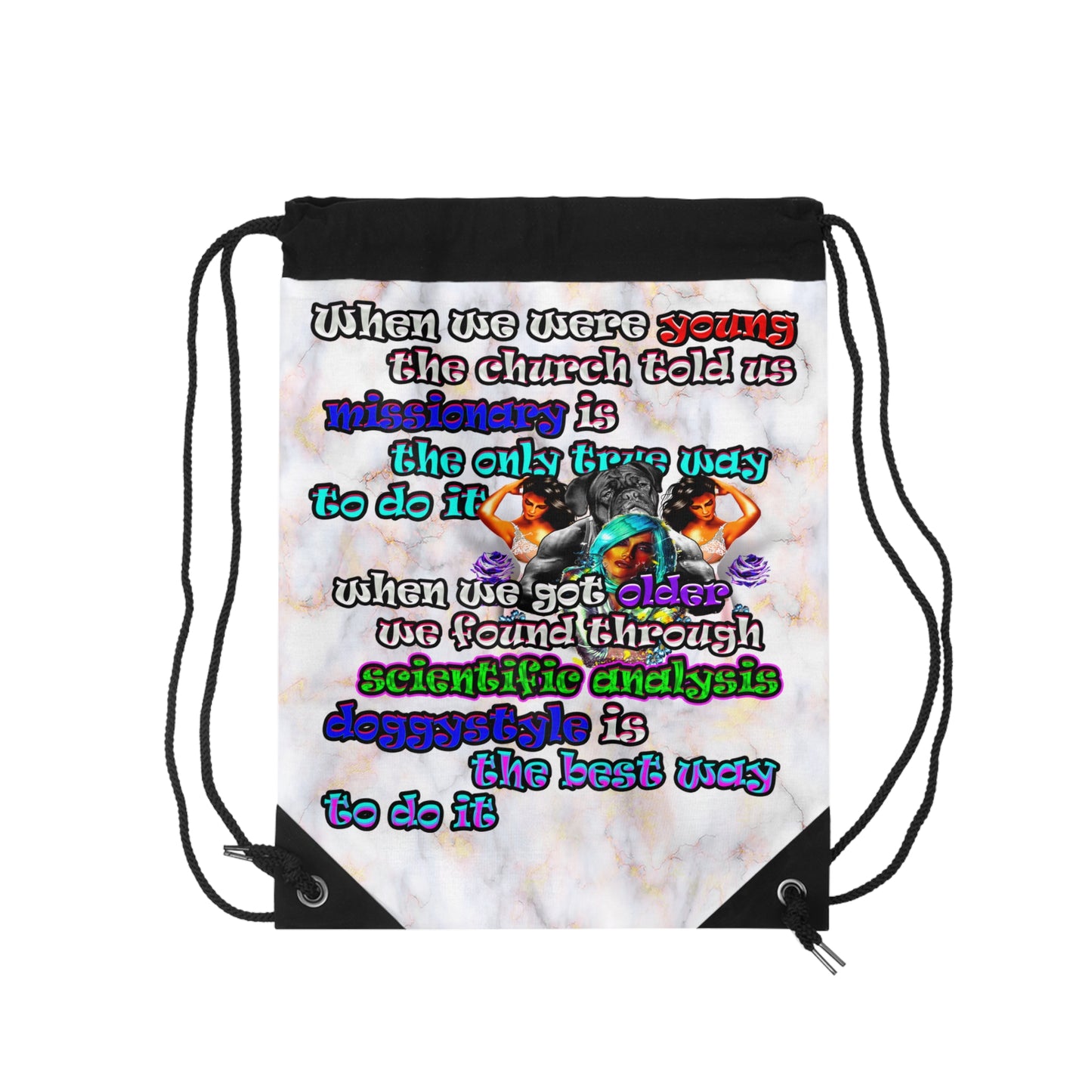 doggystyle - Drawstring Bag (white marble)