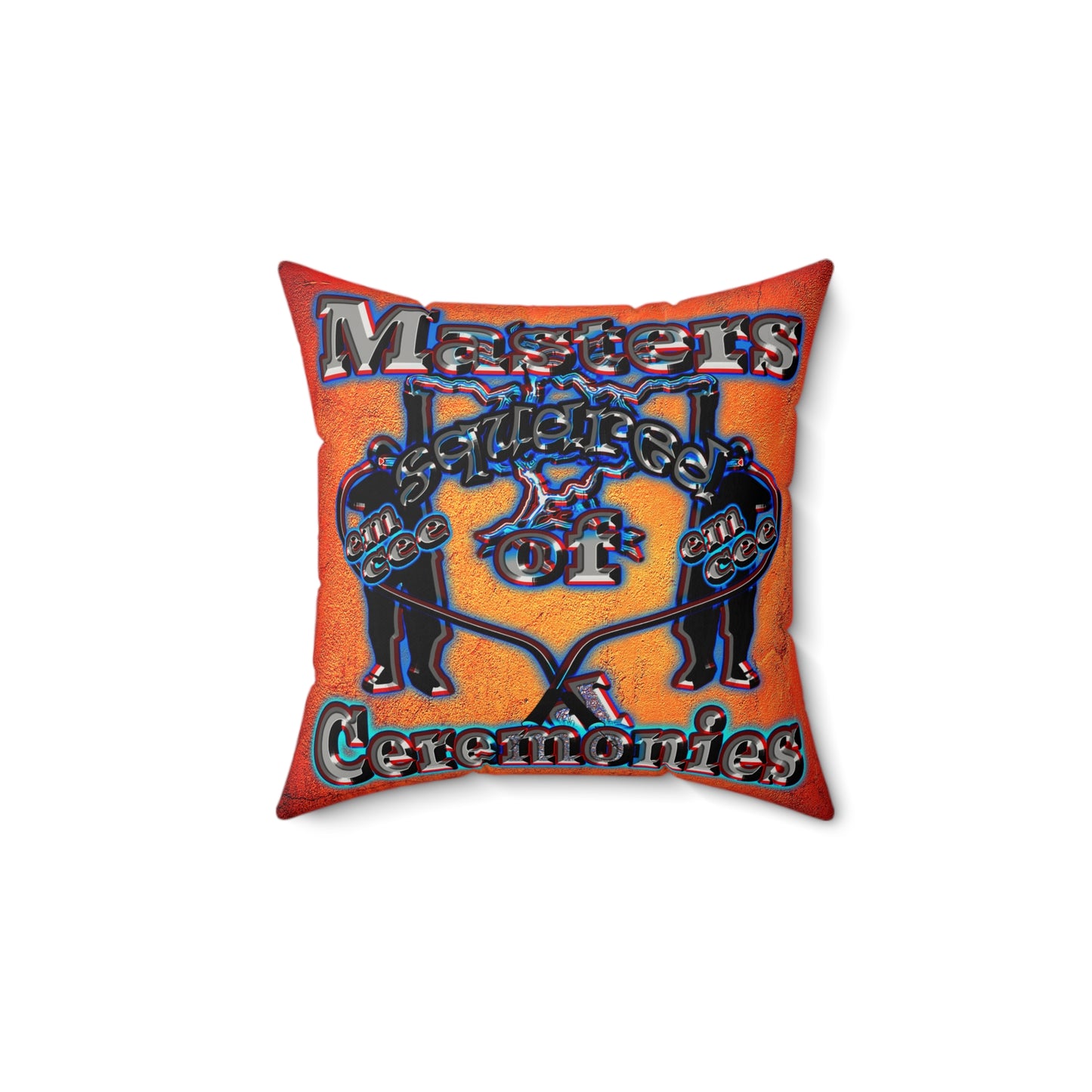 em cee squared - Faux Suede Square Pillow - (burnt orange)