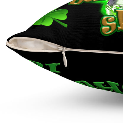 celtics logo - Spun Polyester Square Pillow - (black)
