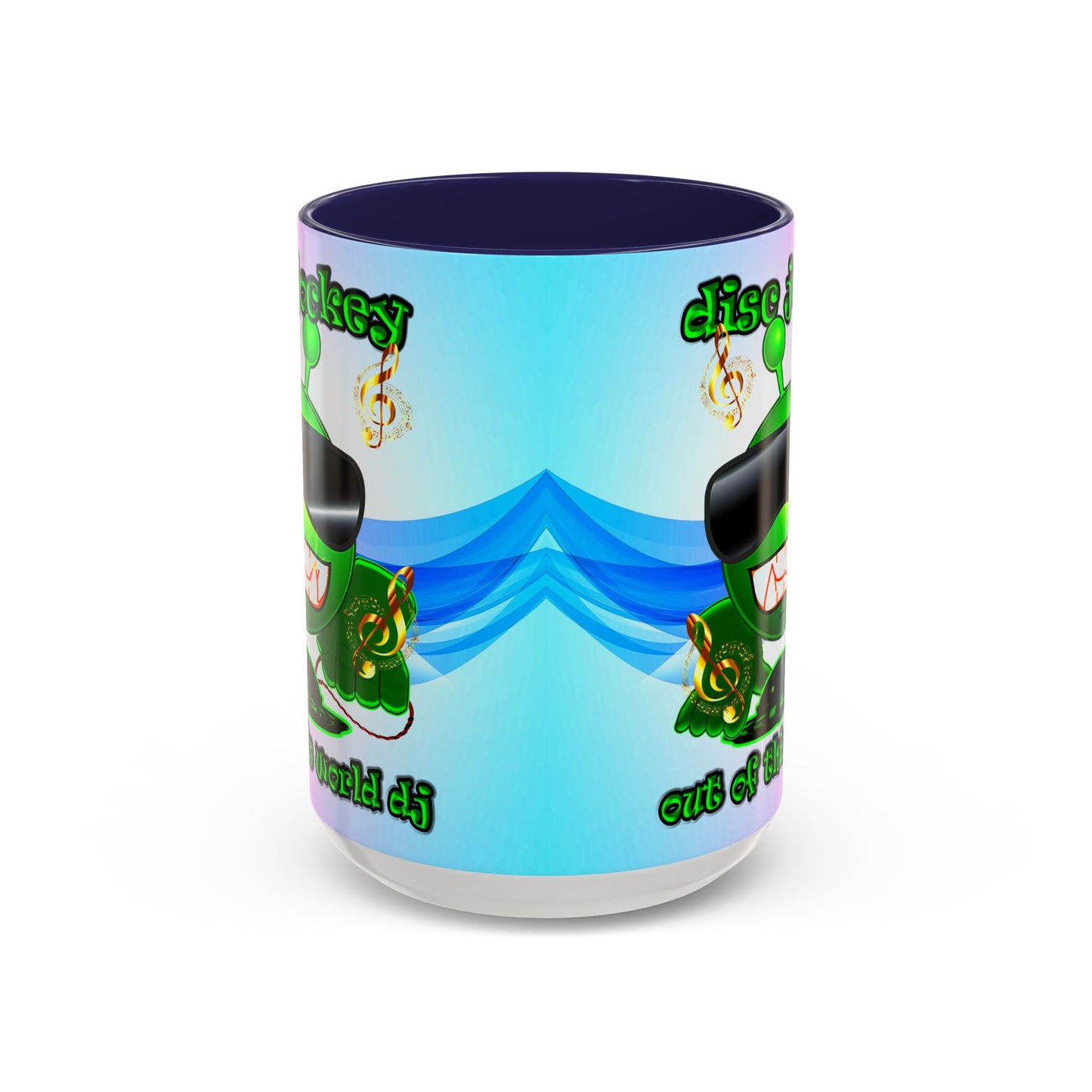 disc jockey - Accent Mug (light blue-pink wave)