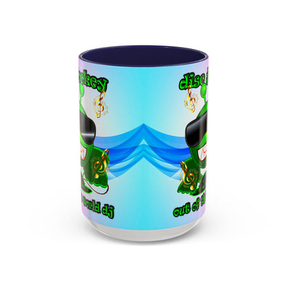 disc jockey - Accent Mug (light blue-pink wave)