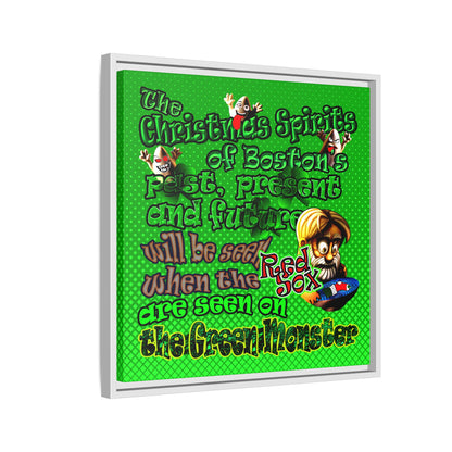 christmas spirits of boston - framed canvas art (logo green)