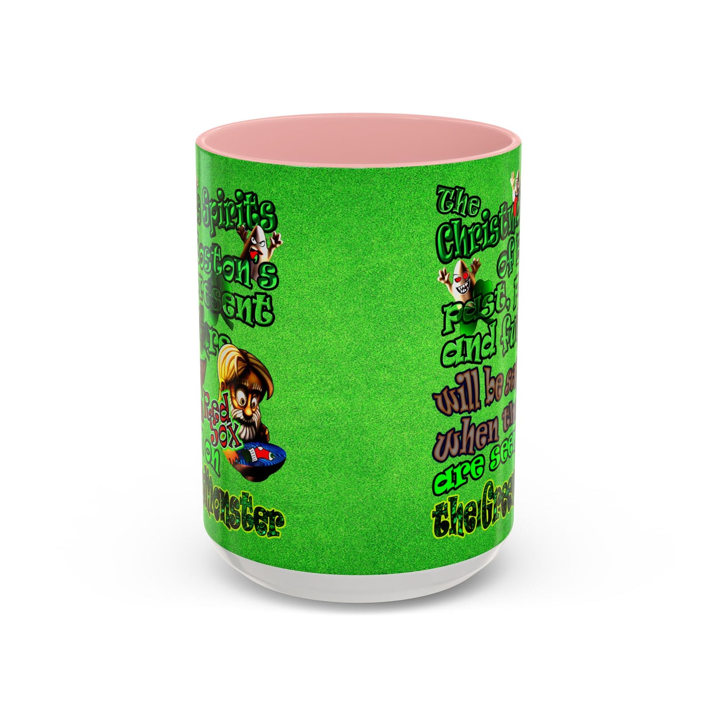 christmas spirits of boston - Accent Mug (green turf)
