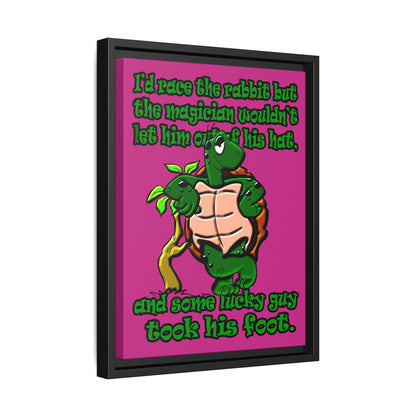 turtle race - framed canvas art (pink)