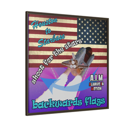 shoot for the stars - framed canvas art (purple-pink wave)