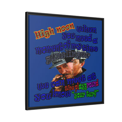 high noon - framed canvas art (dark blue)