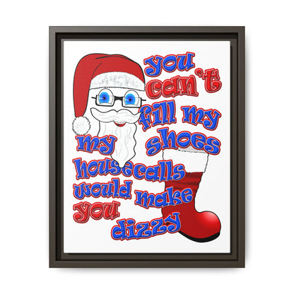 santa's shoes - framed canvas art (white)