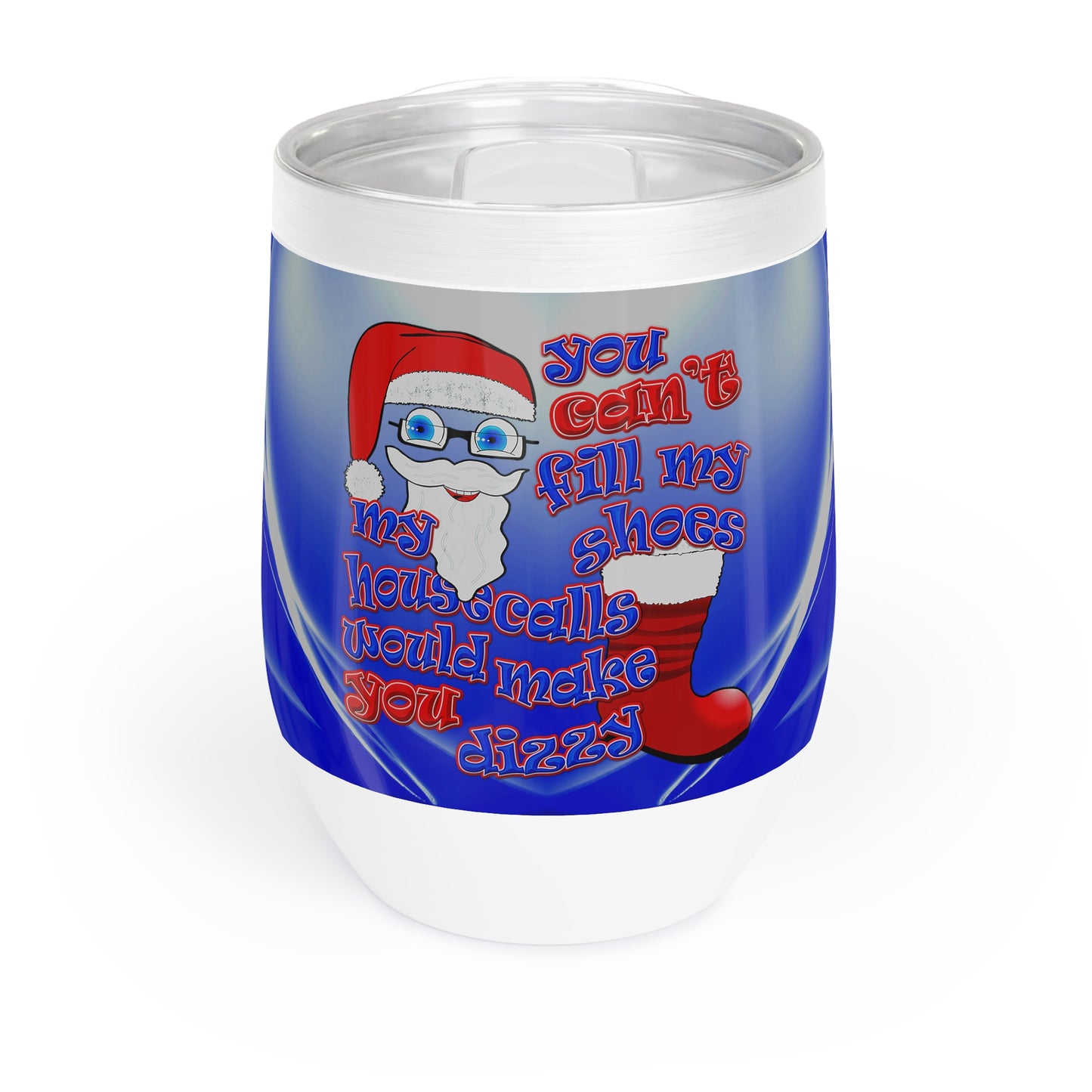 santa's shoes - Chill Wine Tumbler (blue-white wave)