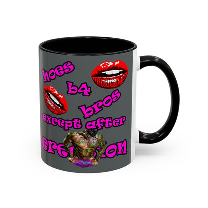 hoes b4 bros - Accent Mug (dark grey)