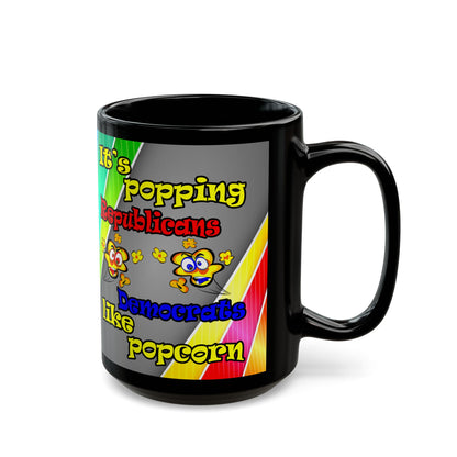 popping like popcorn - Black Mug (rainbow split)