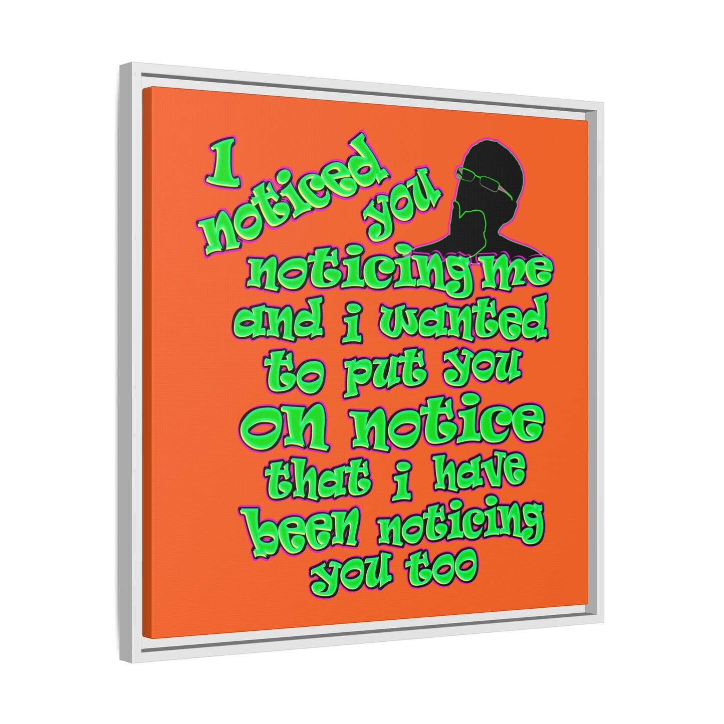 noticed you noticing - framed canvas art (orange)