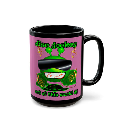 disc jockey - Black Mug (light pink)