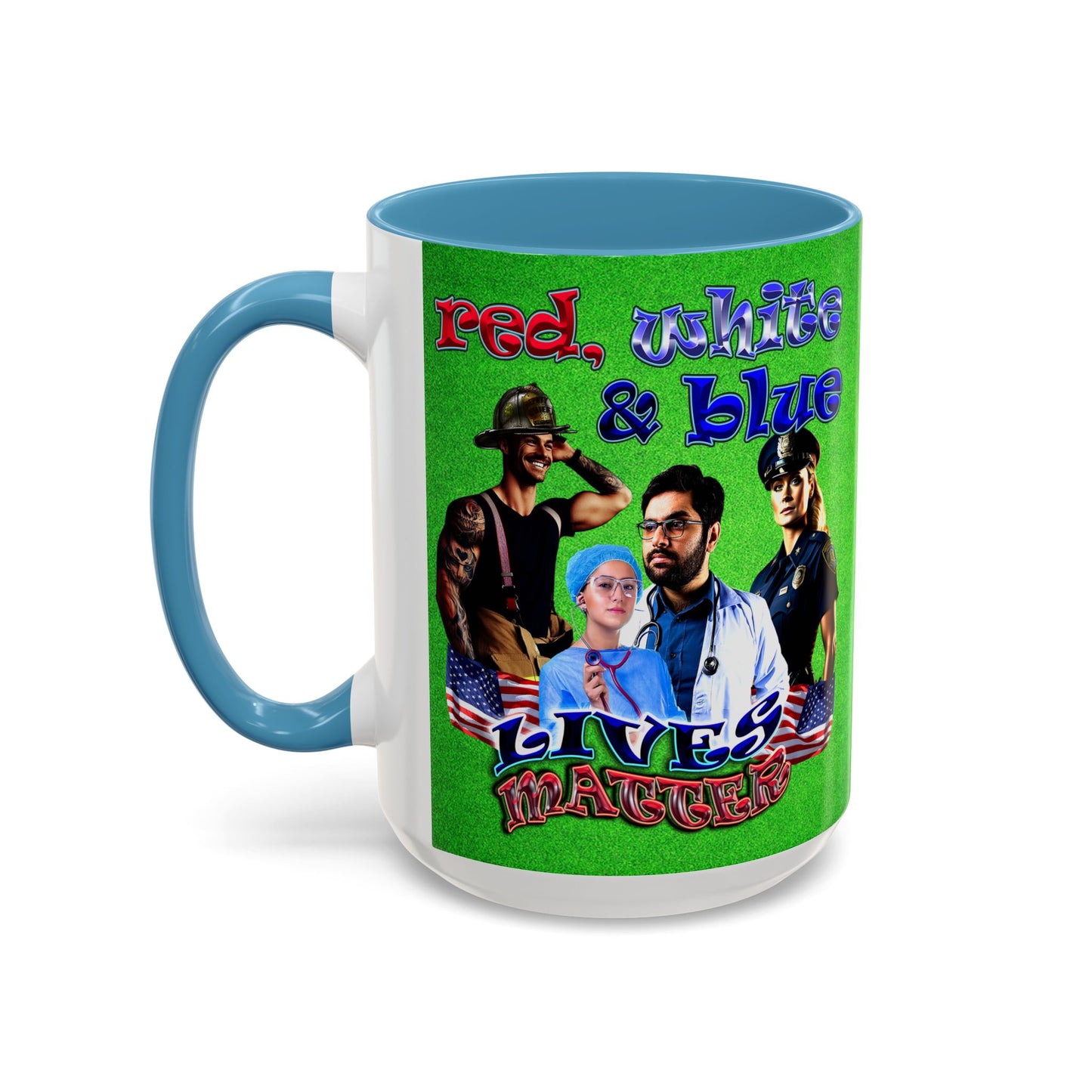 rw&b lives matter - Accent Mug (green turf)