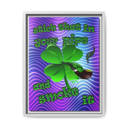 stick that in your pipe and smoke it - framed canvas art (purple wave)