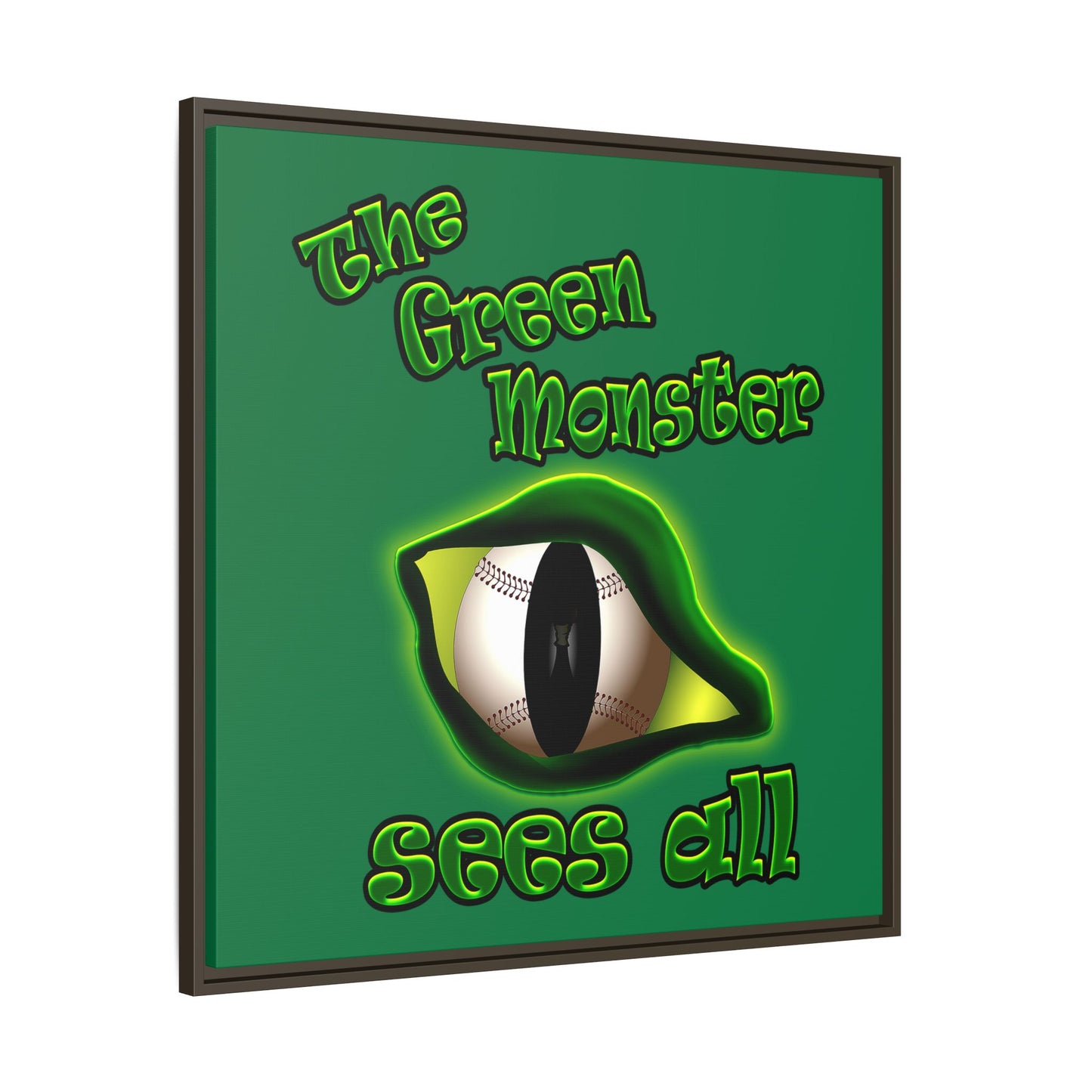 green monster - framed canvas art (dark green)