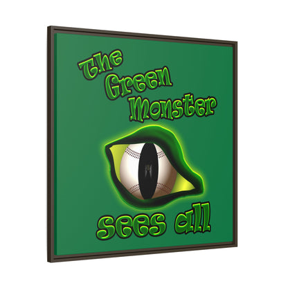 green monster - framed canvas art (dark green)