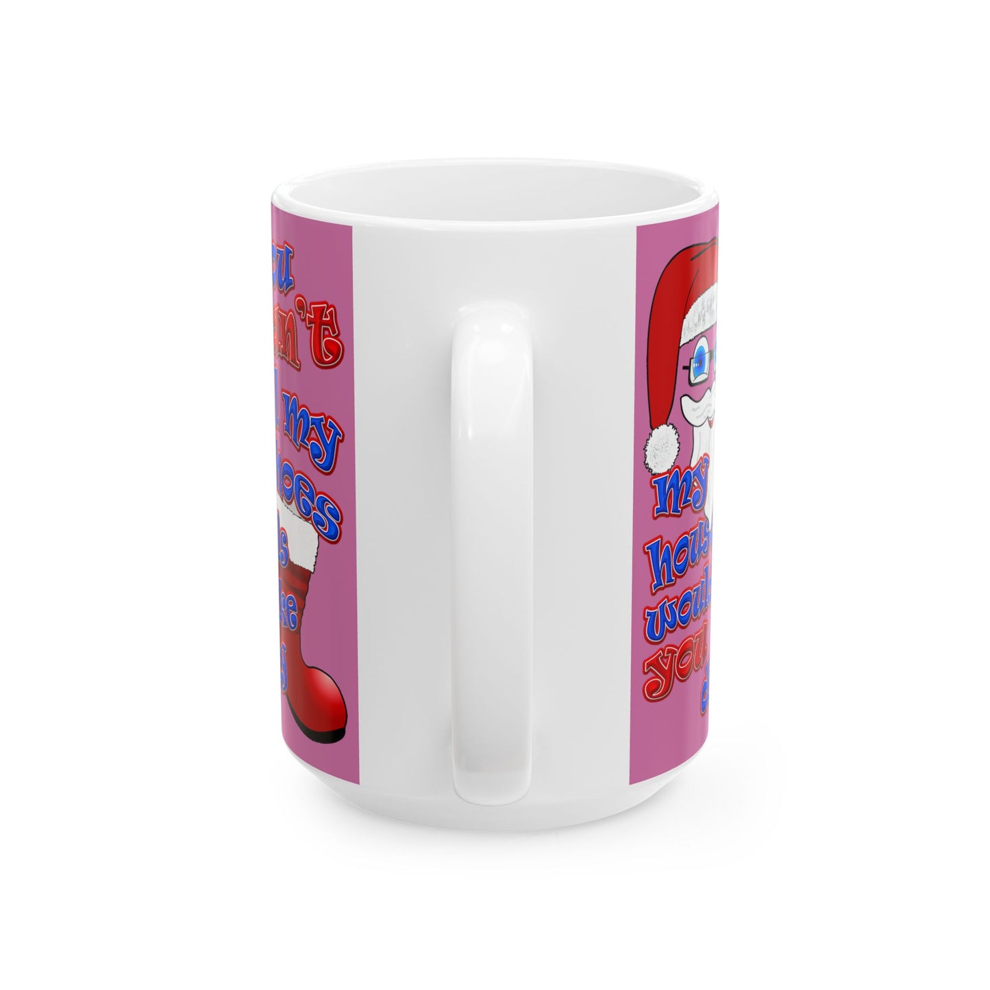 santa's shoes - White Mug (light pink)
