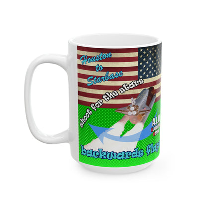 shoot for the stars - White Mug (logo green)
