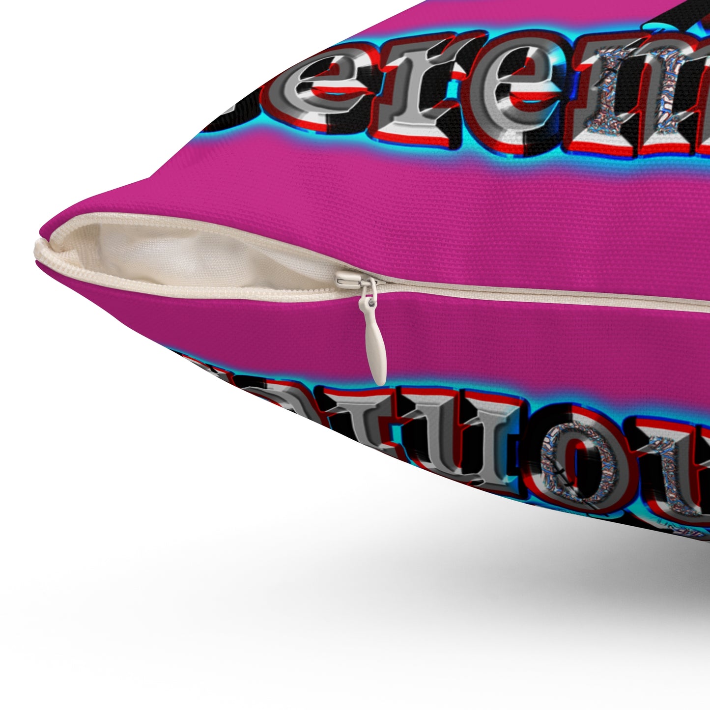 em cee squared - Spun Polyester Square Pillow - (pink)