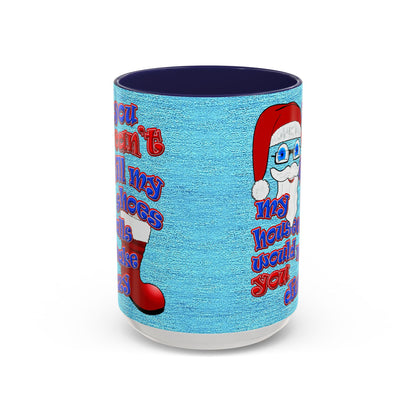 santa's shoes - Accent Mug (faded dark blue)